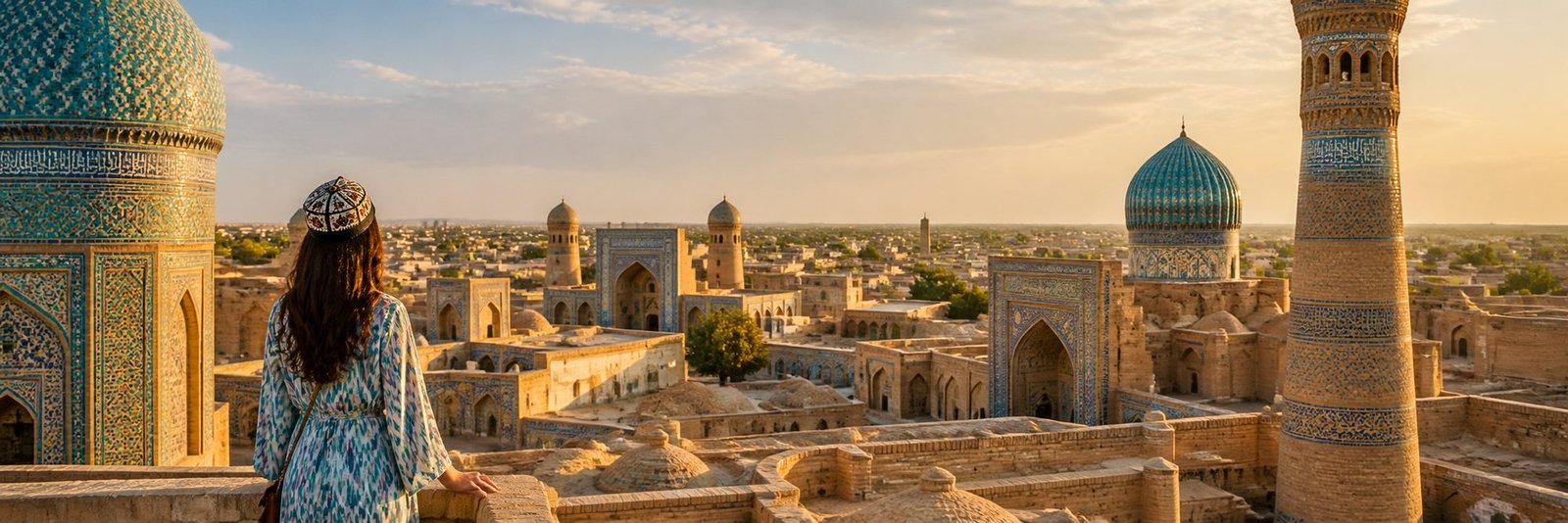 Silk Road monuments of Uzbekistan at night